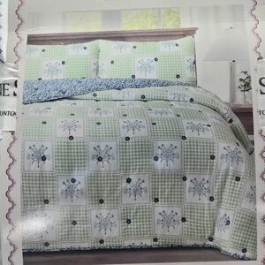 NWT Gunne Sax Jessica McClintock Full Queen Floral Plush Comforter Quilt Set
